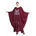 Designer Kaftan abaya with embroidery work- Maroon